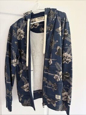 Jack & Jones Navy Floral Zip-Up Hoodie
